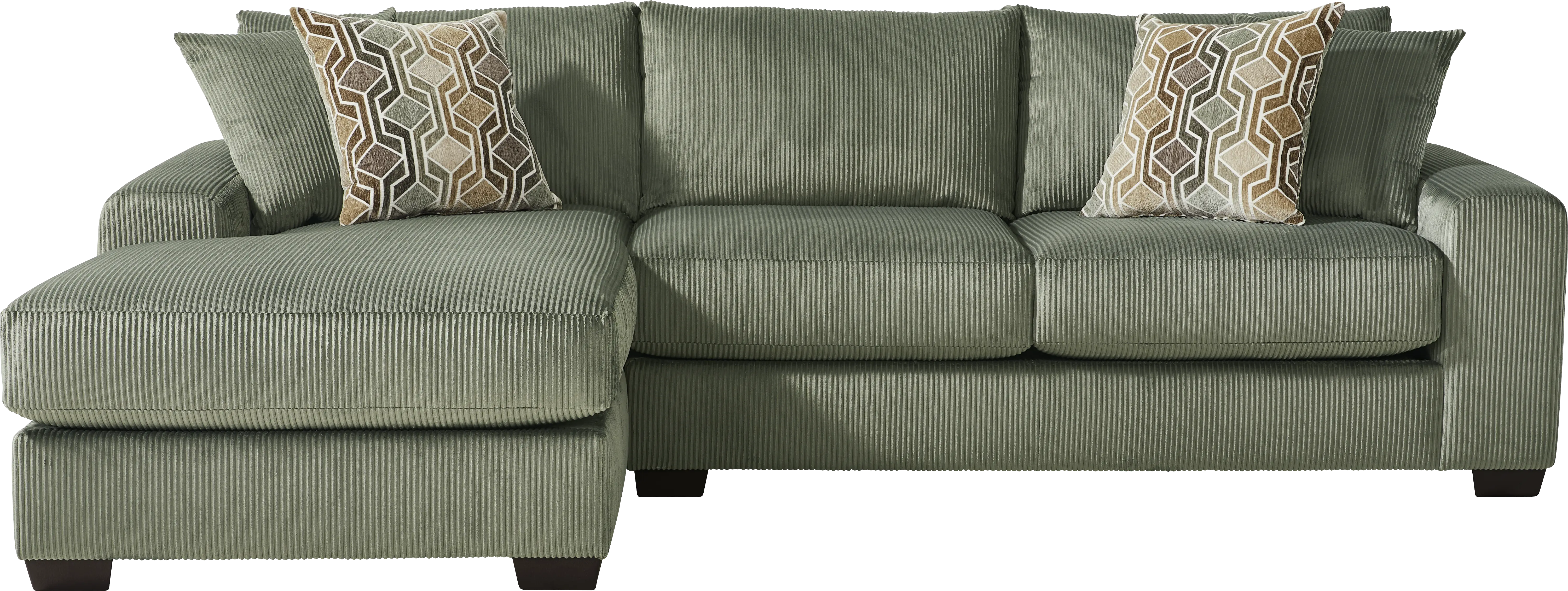 The Challenge Green 2 Pc Sectional - Thumbnail - Image 1