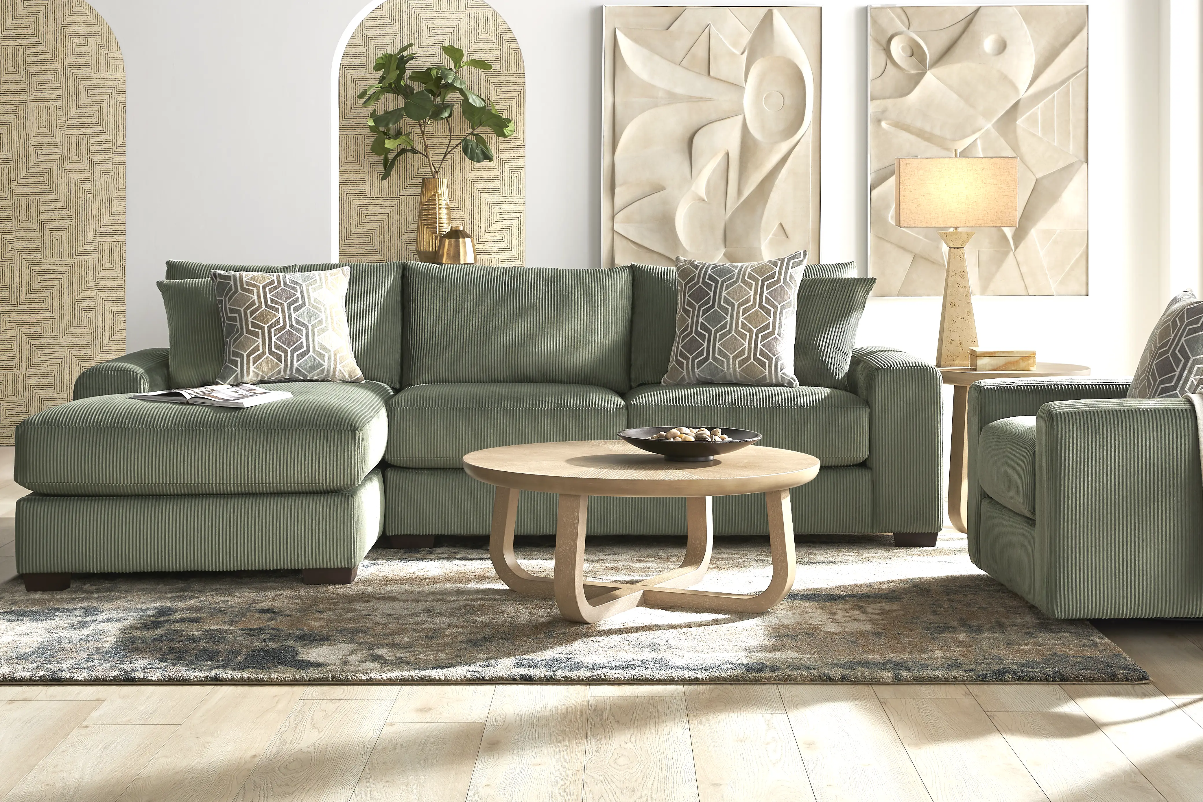 The Challenge Green 2 Pc Sectional
