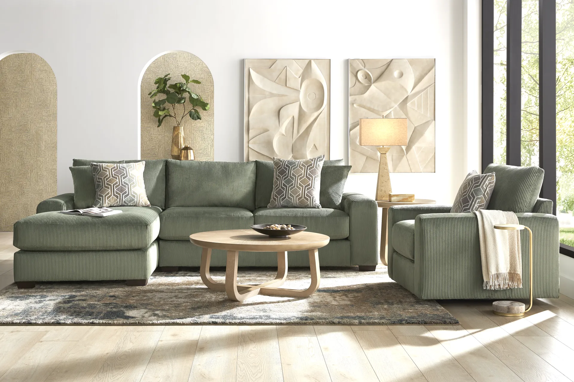 The Challenge Green 2 Pc Sectional - Image 1