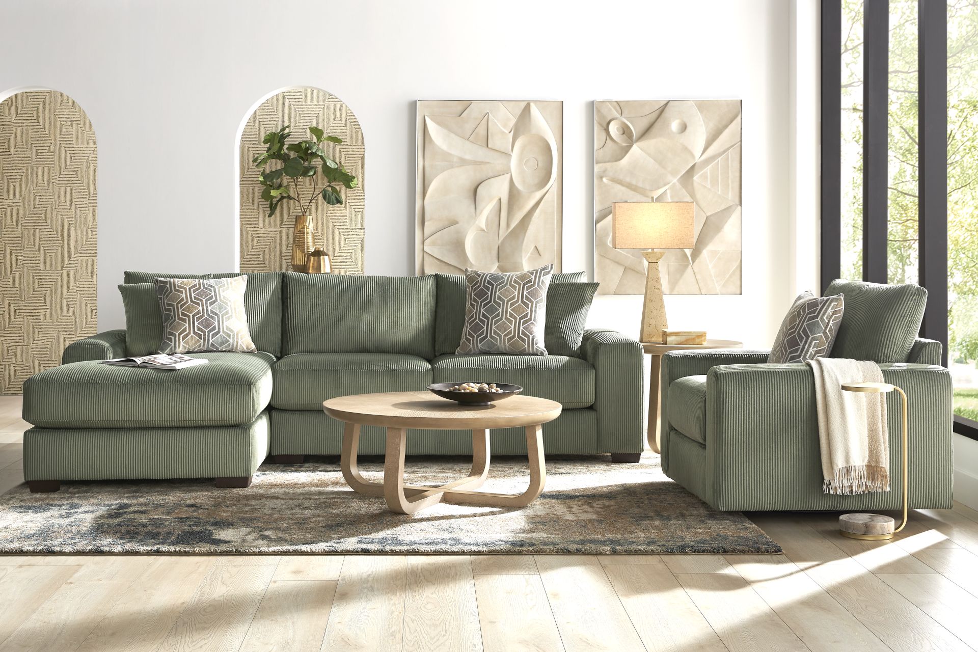 The Challenge Green 2 Pc Sectional - Image 2