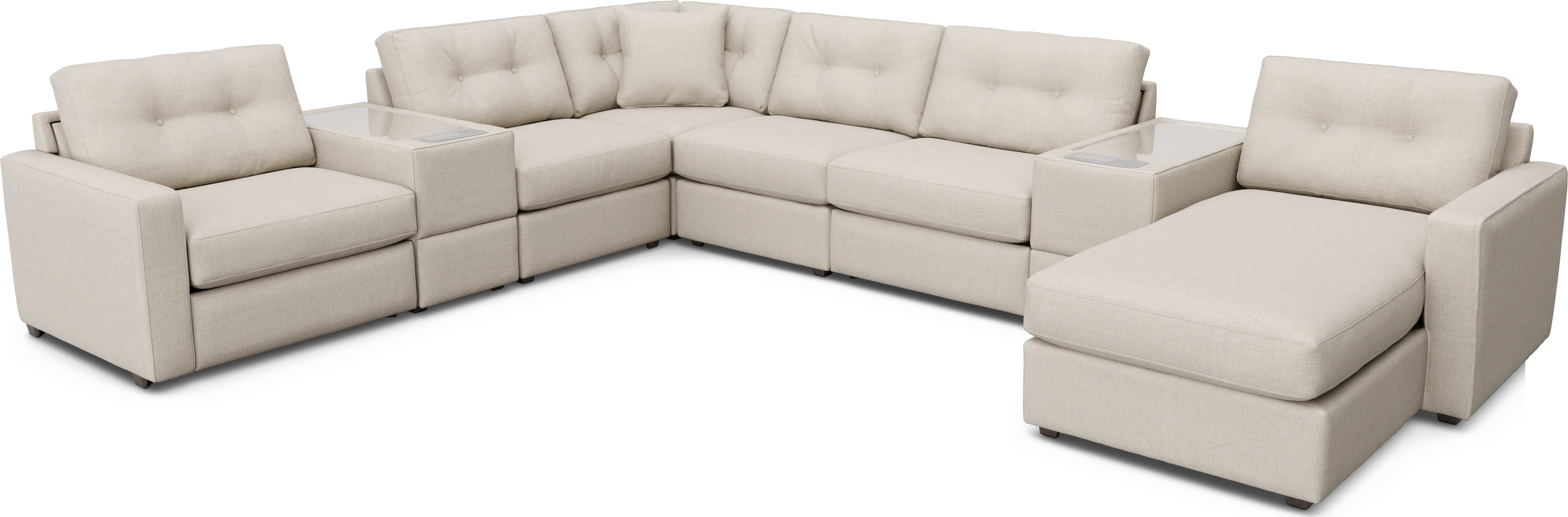Off-White 8 Pc ModularOne with Media Consoles - Thumbnail - Image 1