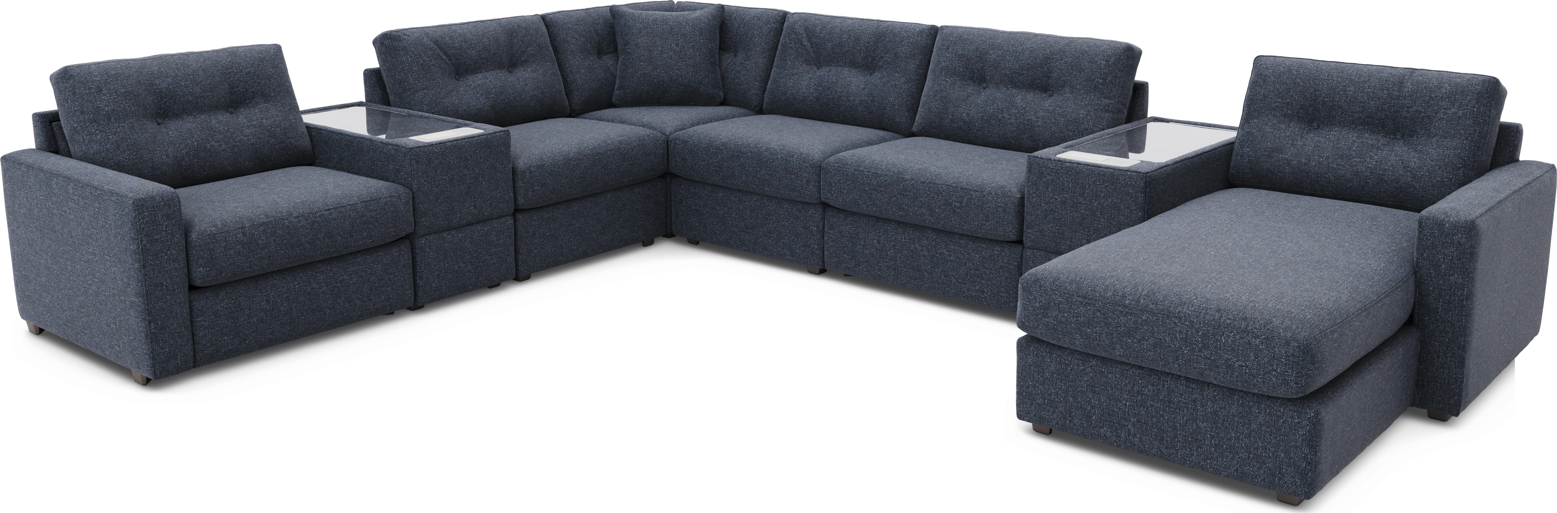 Dark Blue 8 Pc ModularOne with Media Consoles - Thumbnail - Image 1