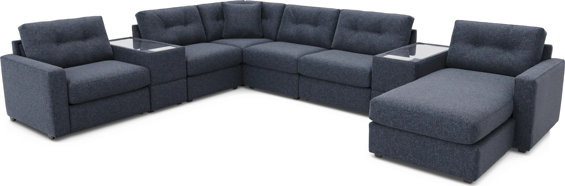 Dark Blue 8 Pc ModularOne with Media Consoles
