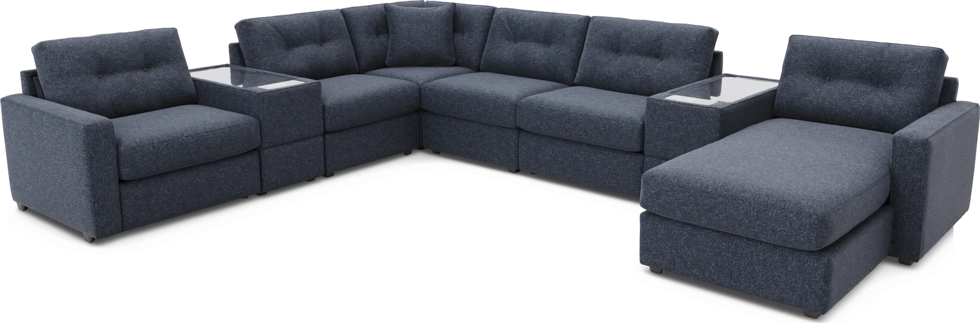 Dark Blue 8 Pc ModularOne with Media Consoles - Image 1