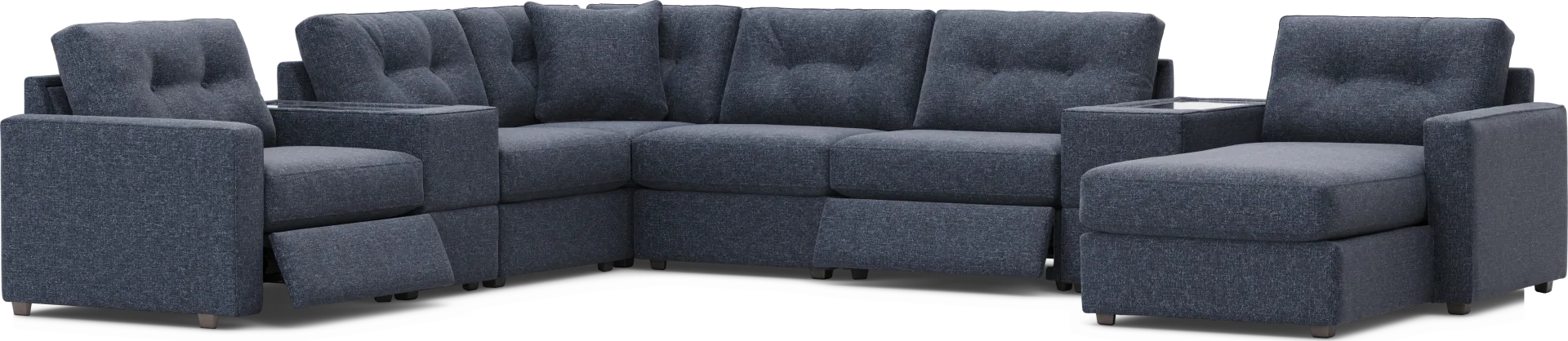 Dark Blue 8 Pc Power Reclining ModularOne - Image 1