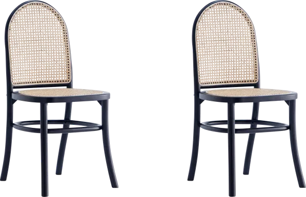 Heartnite Black Dining Chair, Set of 2