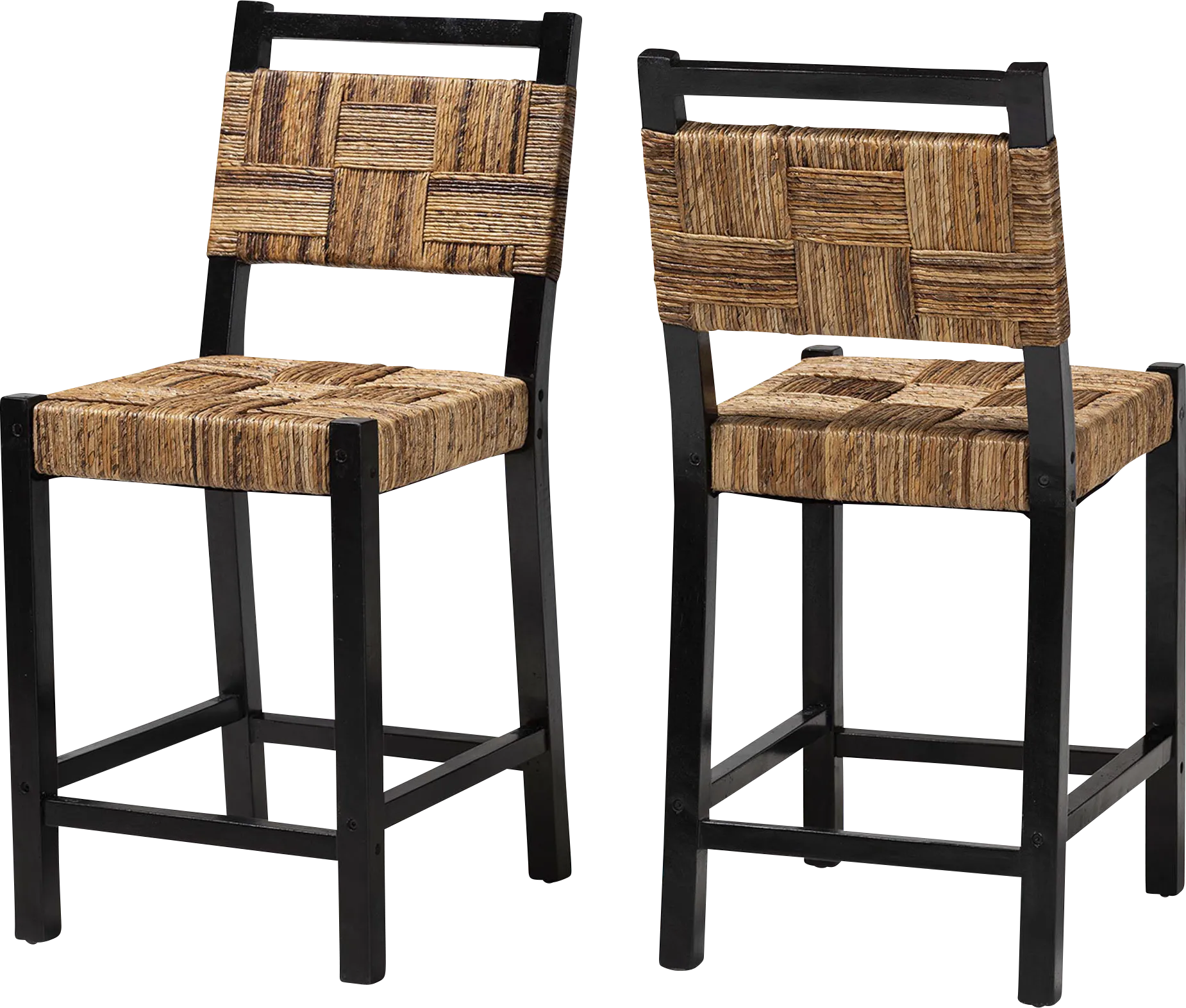 Firecasty Brown and Black Counter Height Stool, Set of 2 - Thumbnail - Image 1