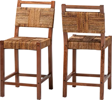 Shadepaw Light Brown Counter Height Stool, Set of 2