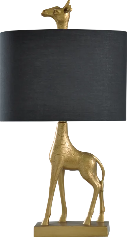 Kids Graceful Giraffe Gold Lamp
