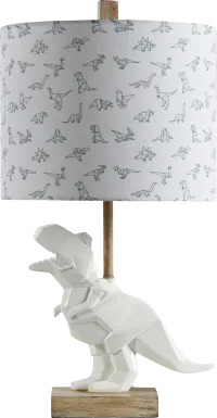 Kids Roaring T-Rex White Lamp
