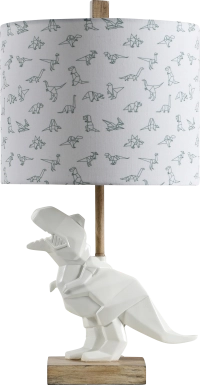 Kids Roaring T-Rex White Lamp