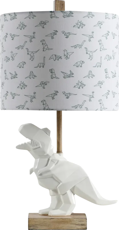 Kids Roaring T-Rex White Lamp