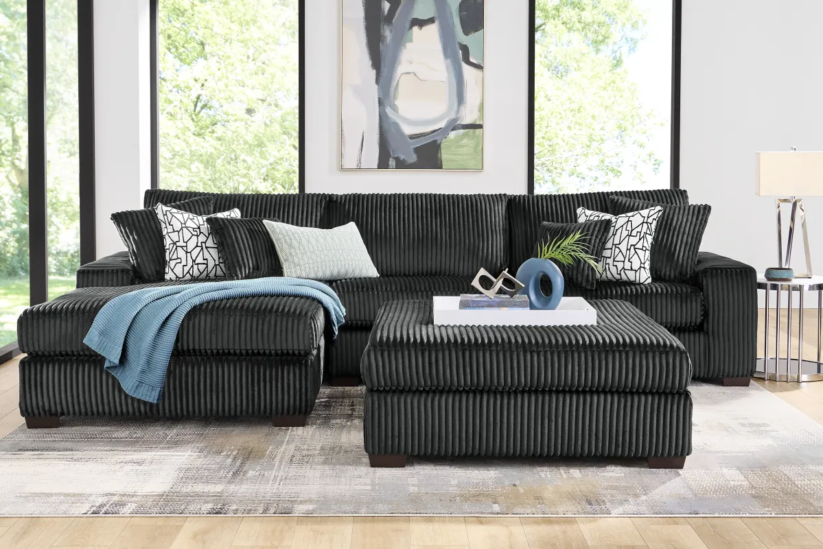 Lexford Park Black 3 Pc Sectional