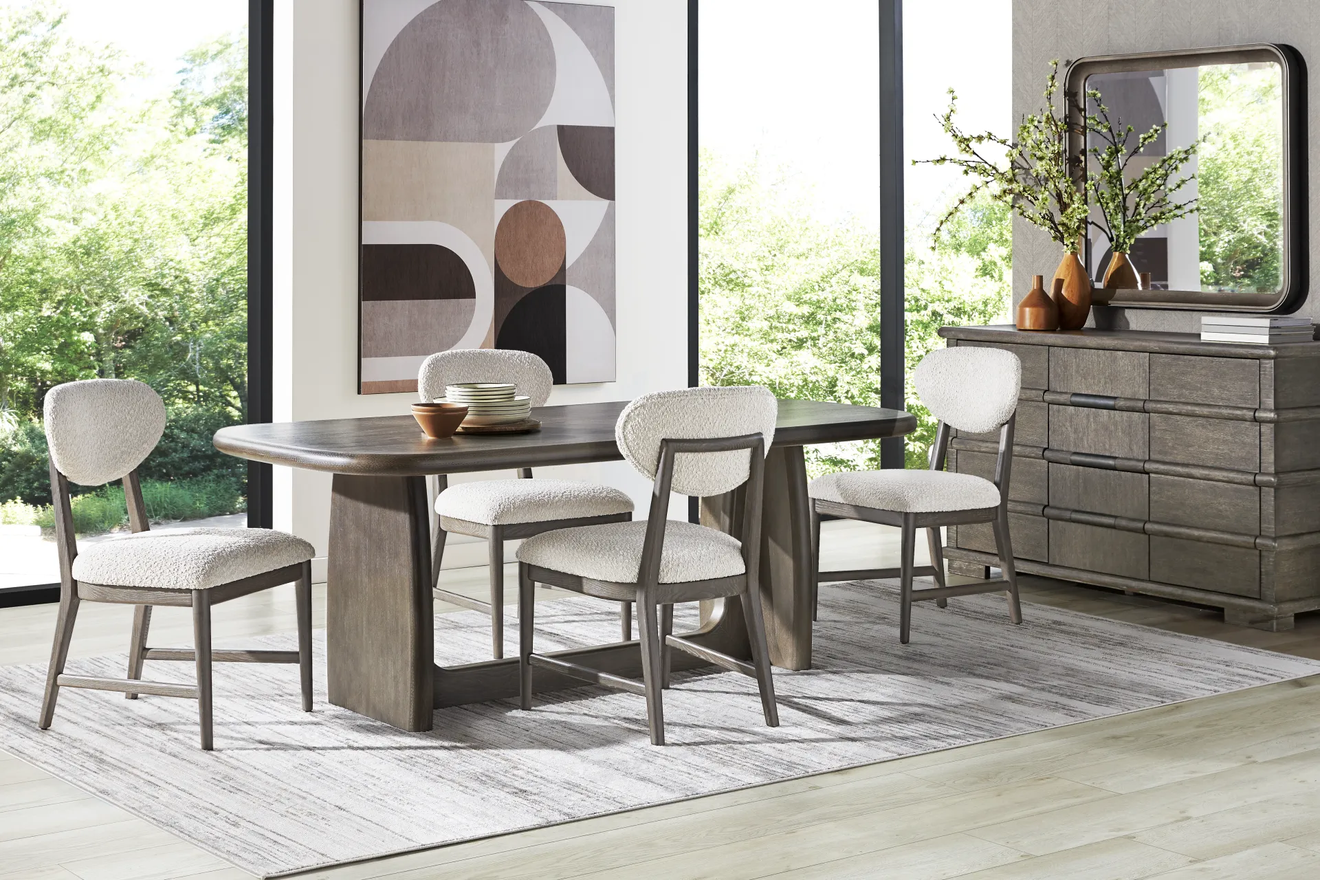 Moreno Brown Upholstered Side Chair - Image 1