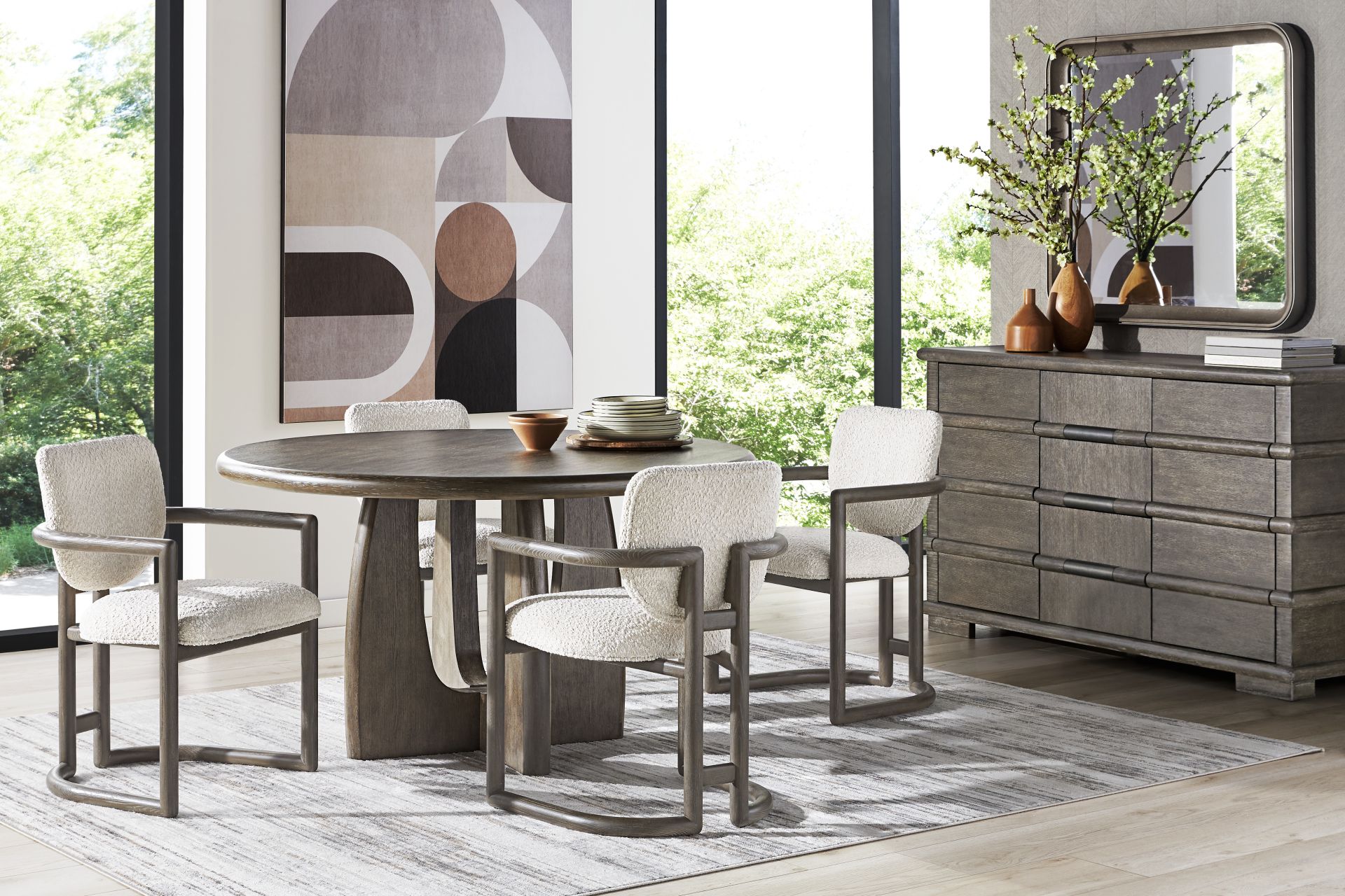 Moreno Brown 5 Pc Round Dining Room - Image 1