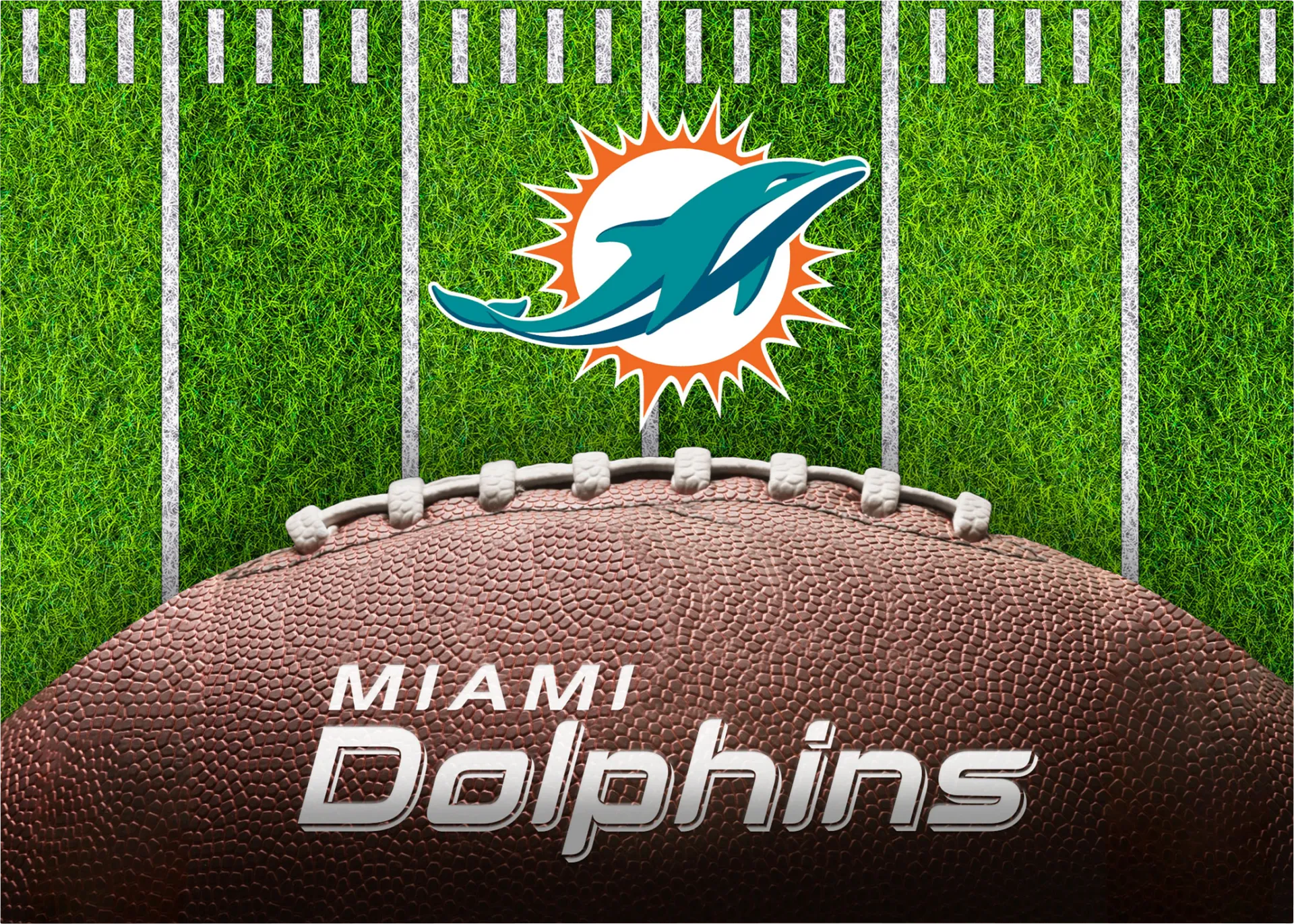 Miami Dolphins 5' x 7' Machine Washable Rug - Image 1