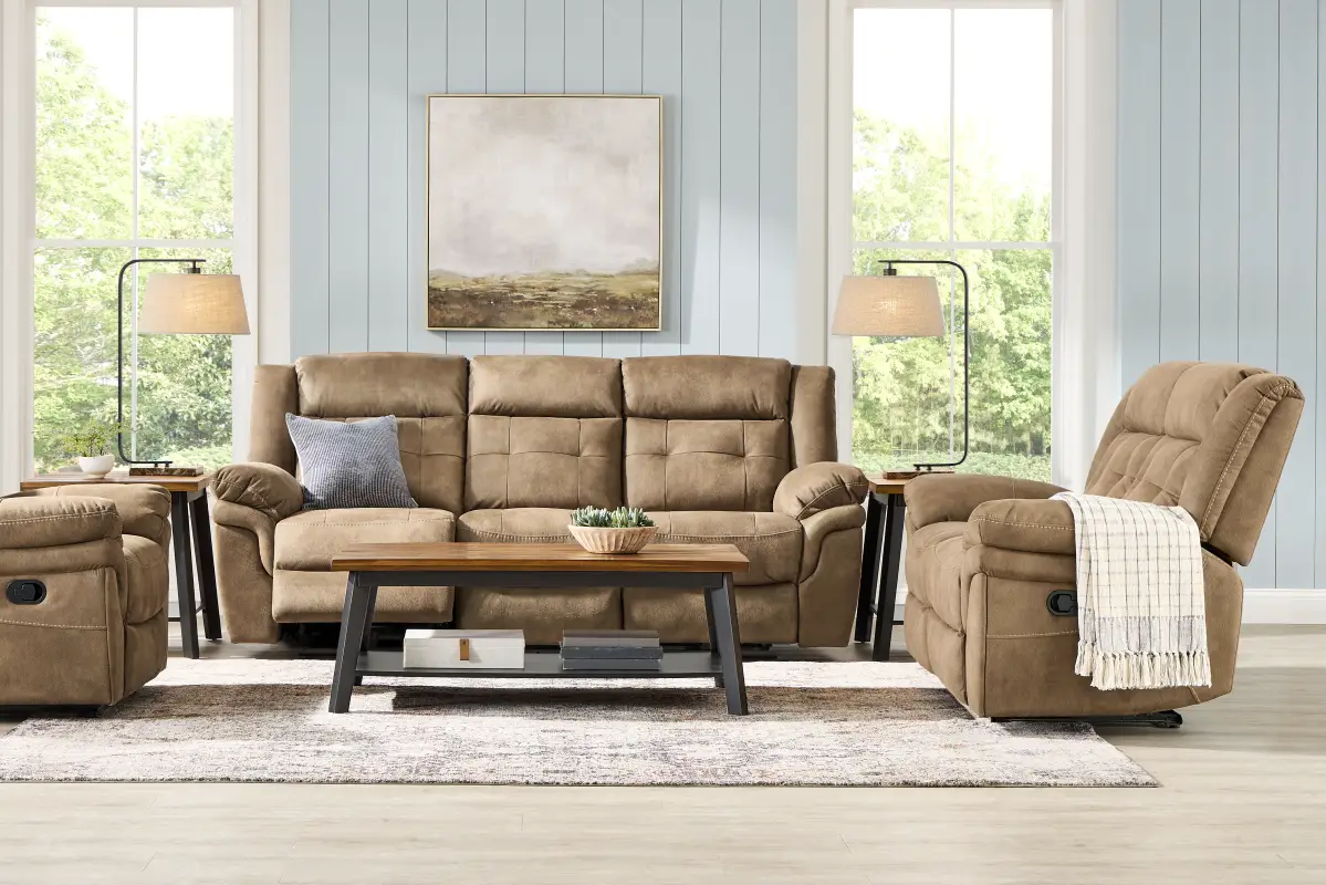 Hartford Brown 5 Pc Reclining Living Room