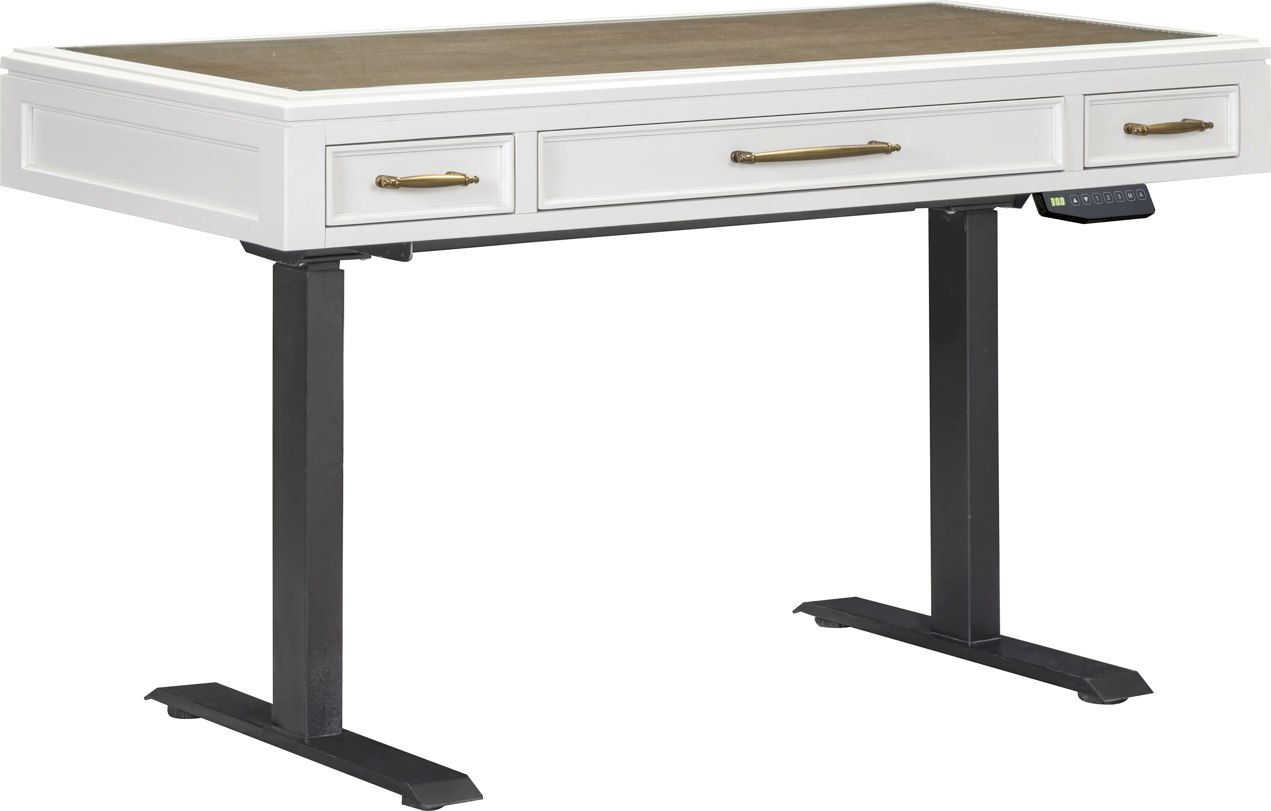 Albion White 2 Pc Adjustable Desk - Thumbnail - Image 1