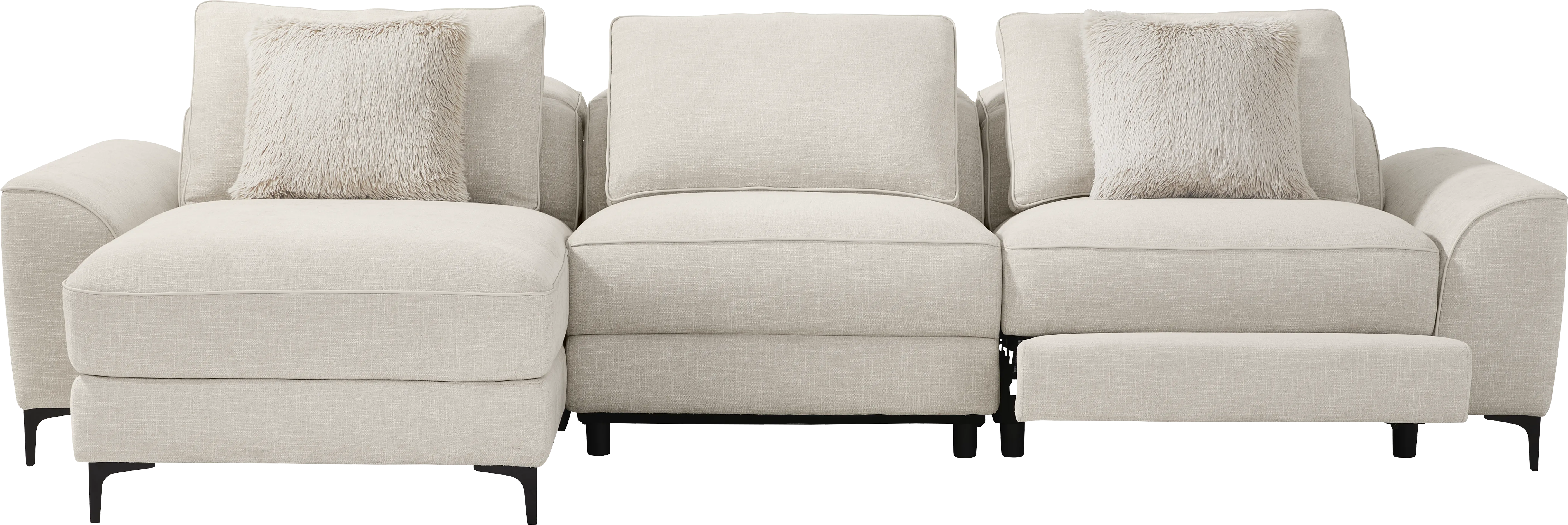 Aspen Sand 3 Pc Dual Power Reclining Sectional - Thumbnail - Image 1