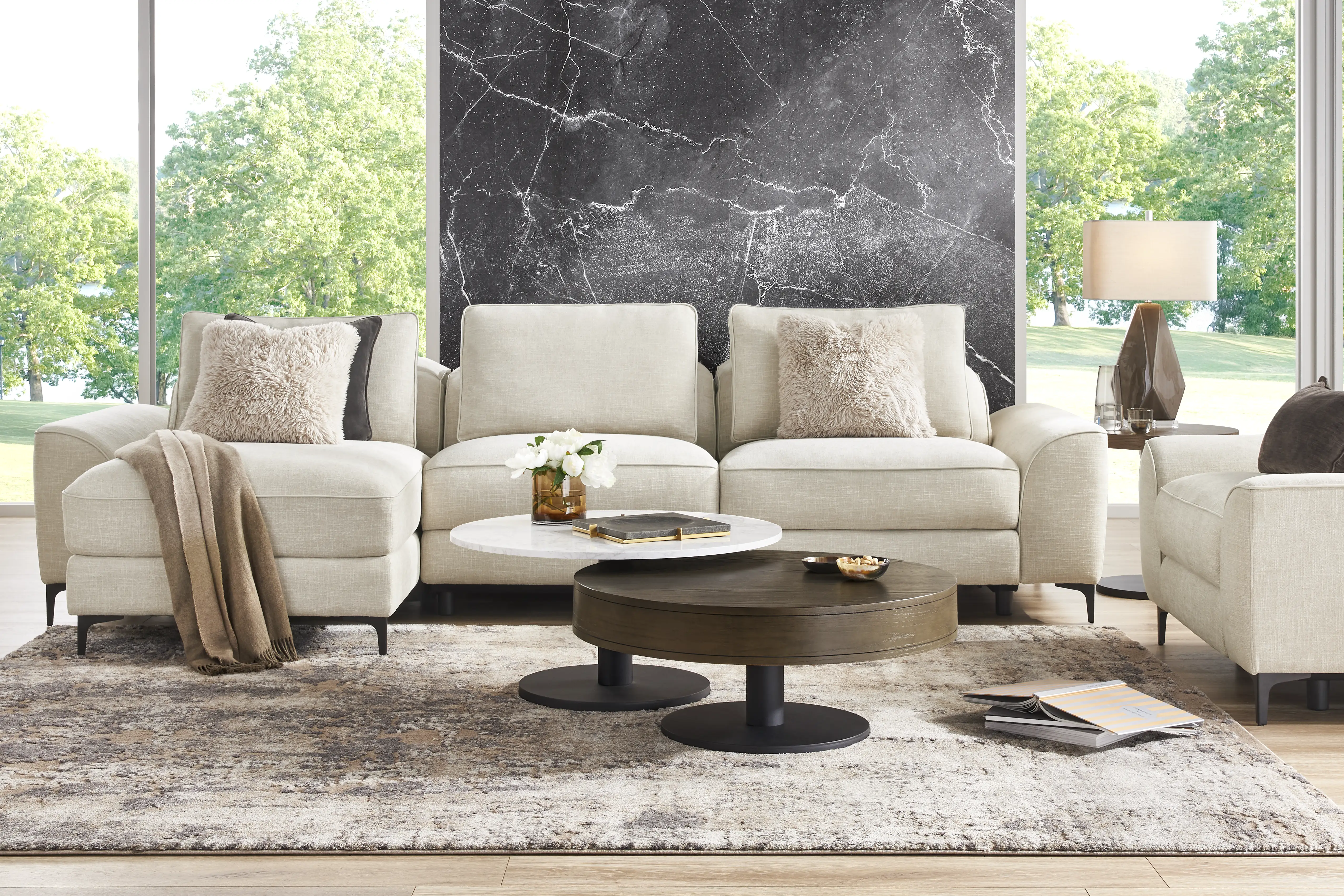 Aspen Sand 3 Pc Dual Power Reclining Sectional - Thumbnail - Image 2