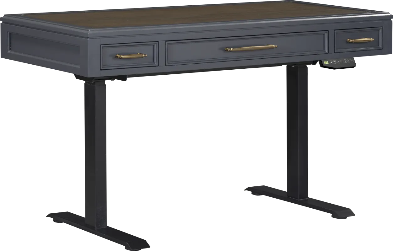 Albion Blue 2 Pc Adjustable Desk