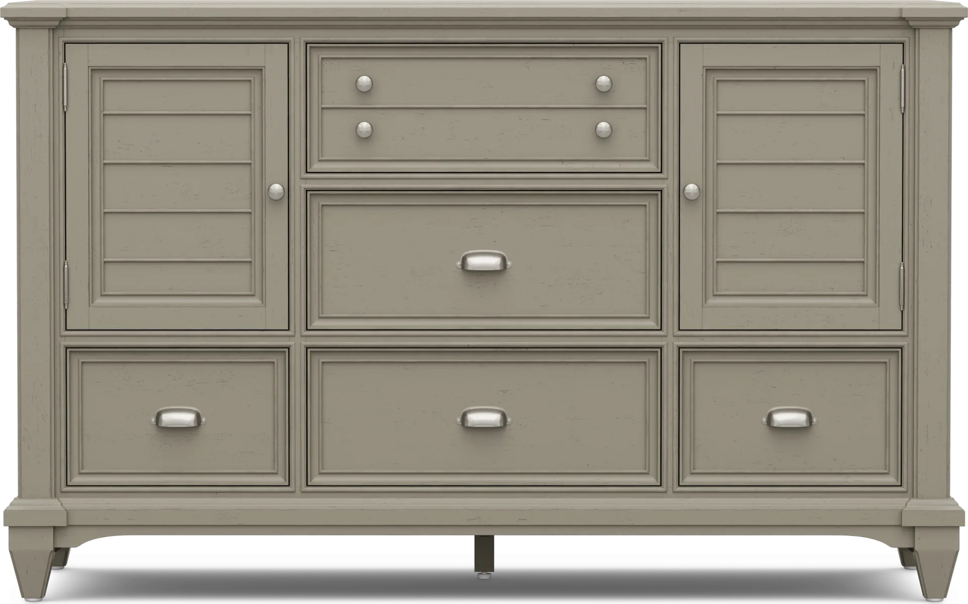 Hilton Head Gray 7 Pc Queen Panel Bedroom - Image 6