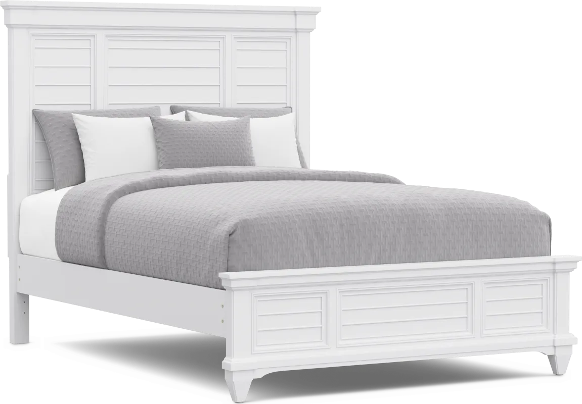 Hilton Head White 3 Pc Queen Panel Bed