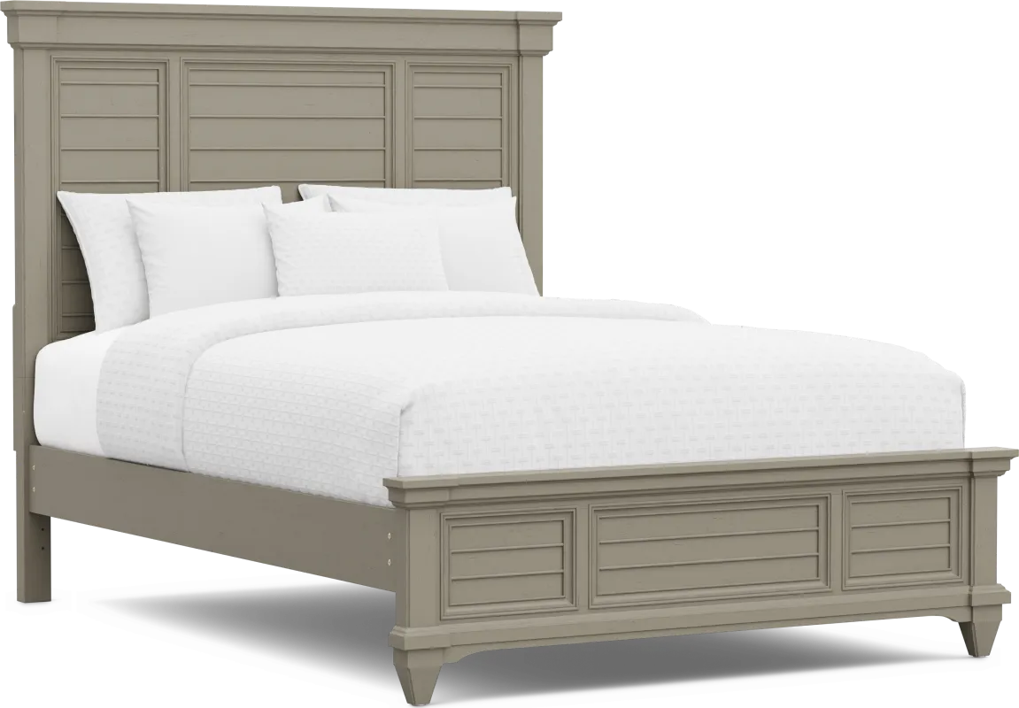 Hilton Head Gray 3 Pc Queen Panel Bed