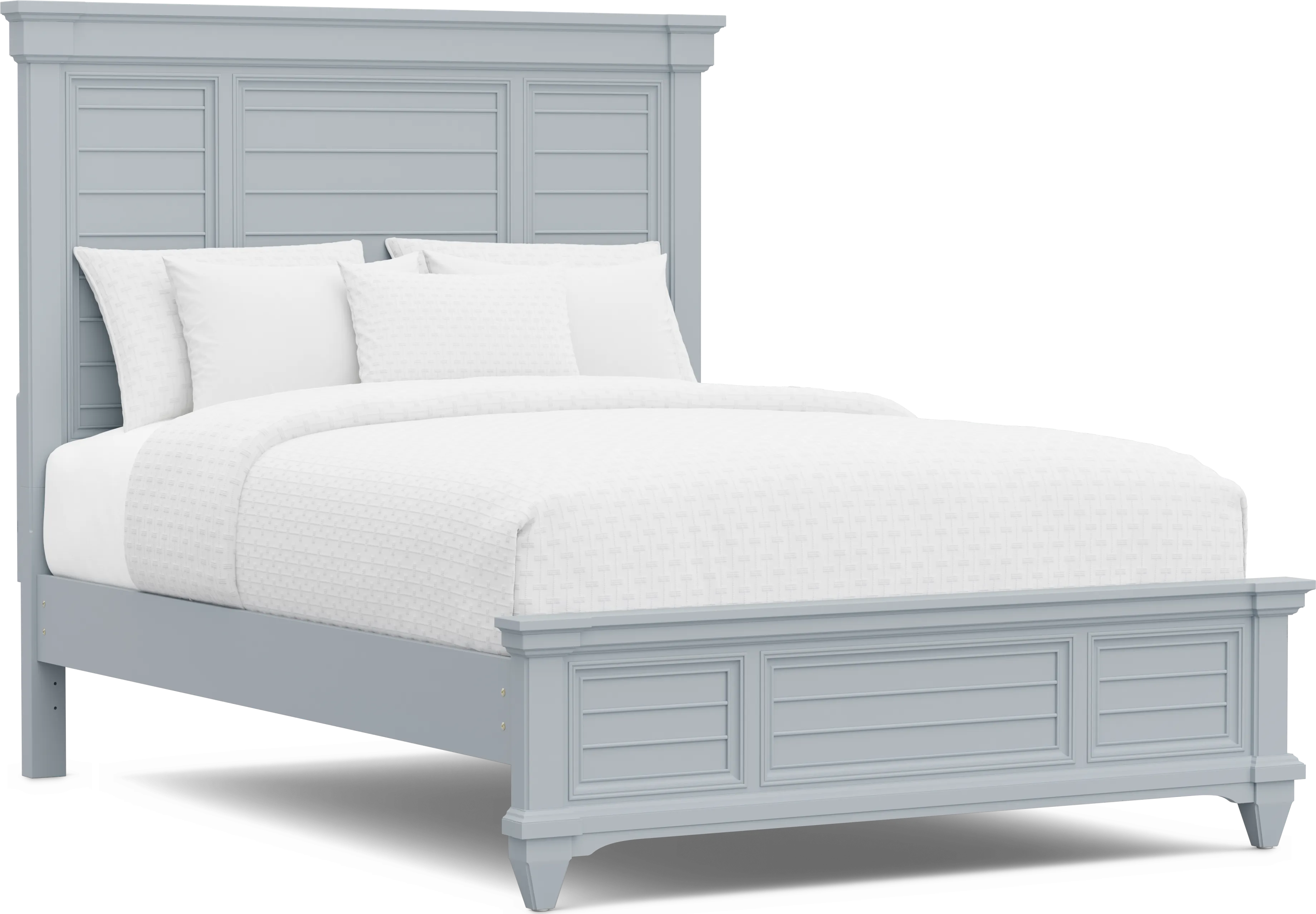 Hilton Head Blue 3 Pc Queen Panel Bed - Thumbnail - Image 1