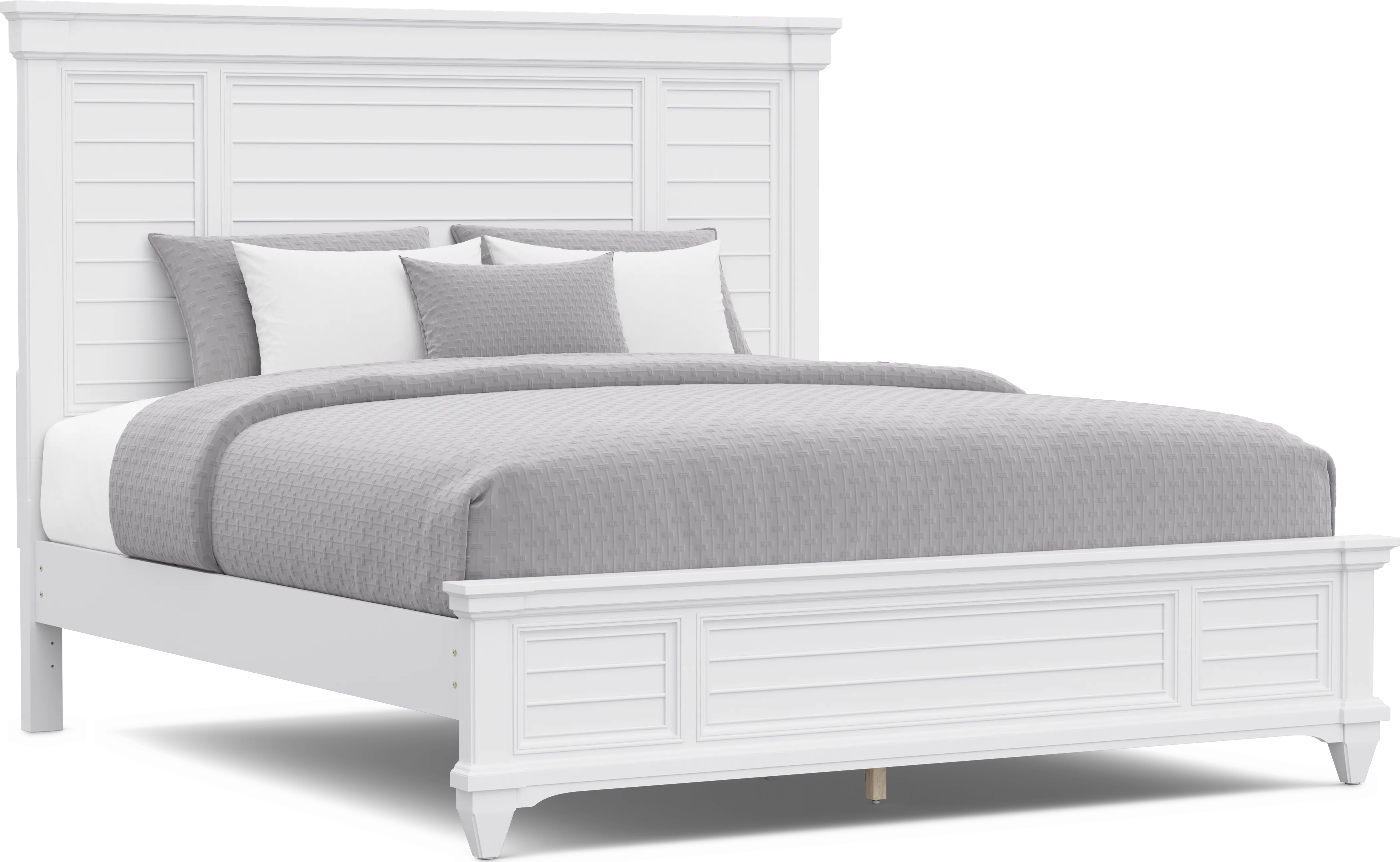 Hilton Head White 3 Pc King Panel Bed - Thumbnail - Image 1