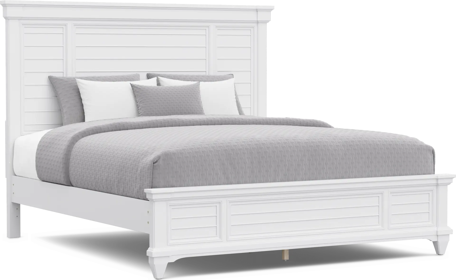 Hilton Head White 3 Pc King Panel Bed