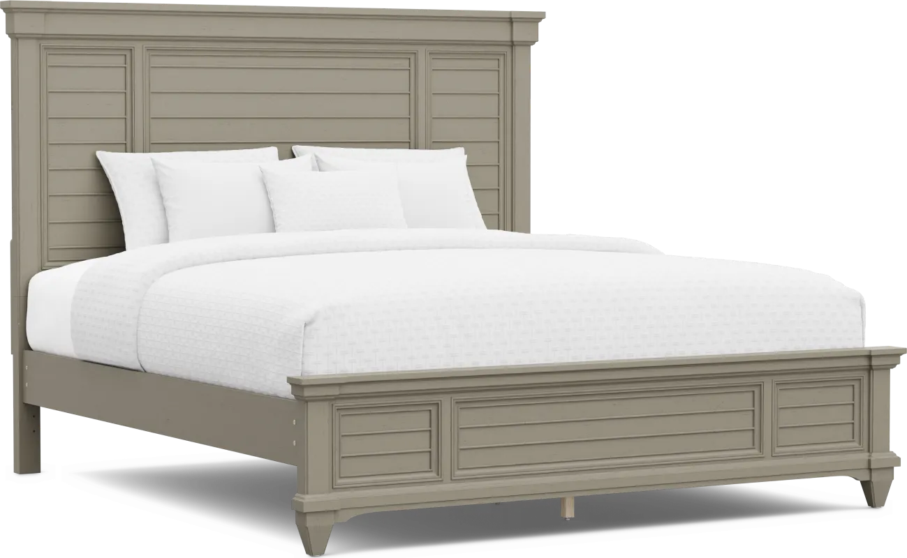 Hilton Head Gray 3 Pc King Panel Bed
