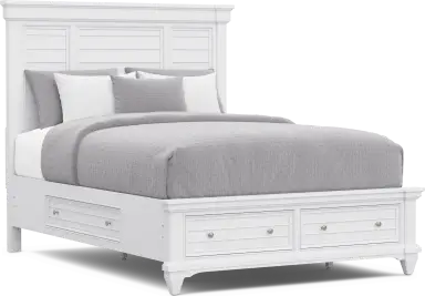 3 pc queen panel bed with storage