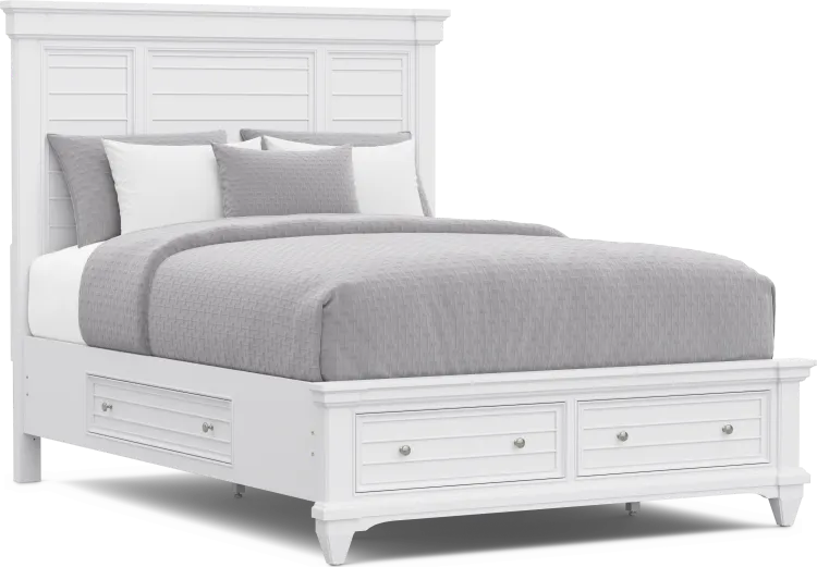 3 pc queen panel bed with storage