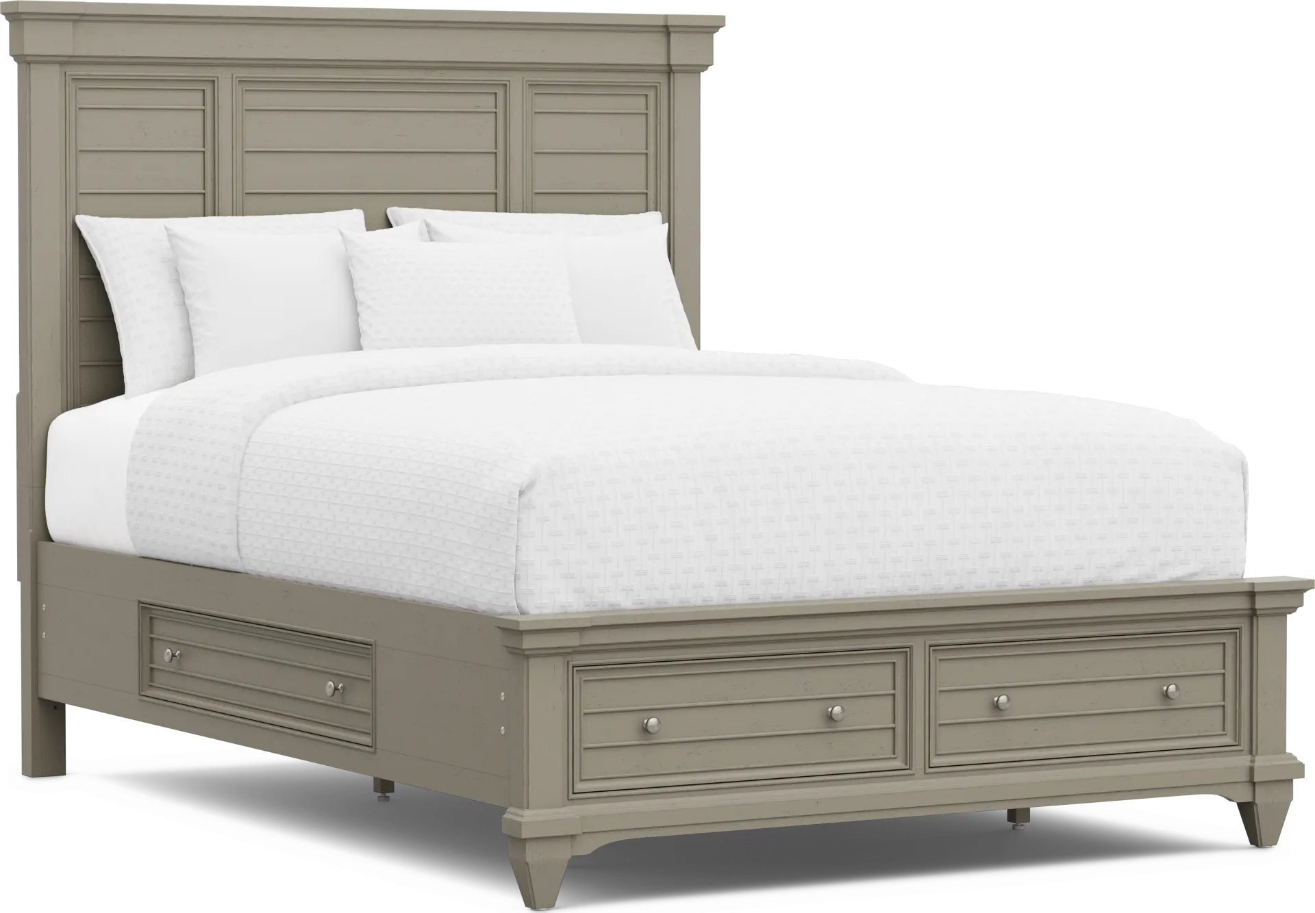 Hilton Head Gray 3 Pc Queen Panel Bed with Storage - Image 1