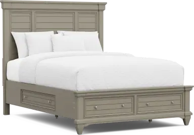 3 pc queen panel bed with storage