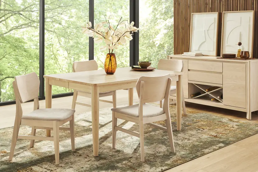 Julian Natural 5 Pc Dining Room with Panel Back Chairs