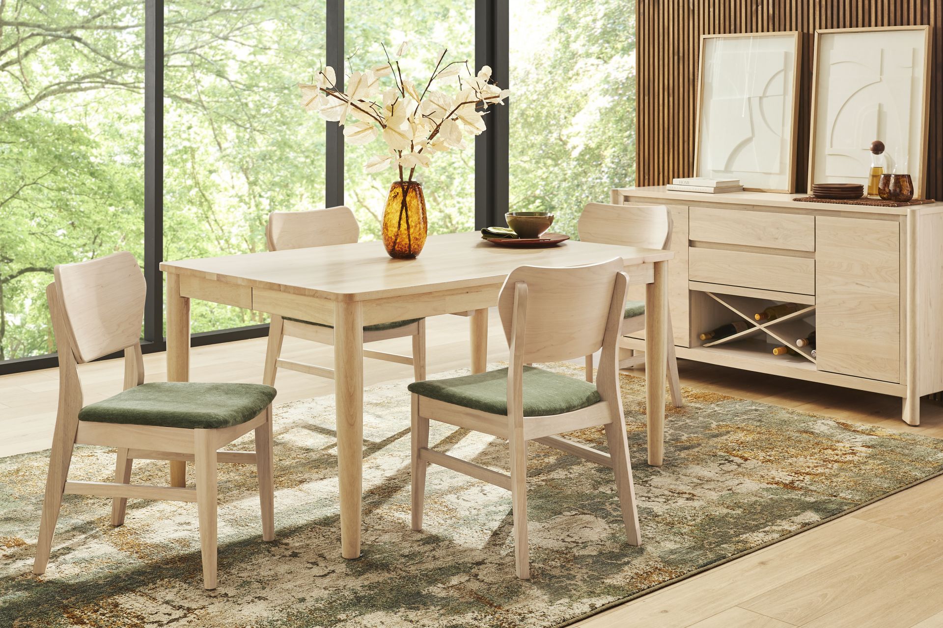 Julian Natural 5 Pc Dining Room with Panel Back Chairs - Image 1