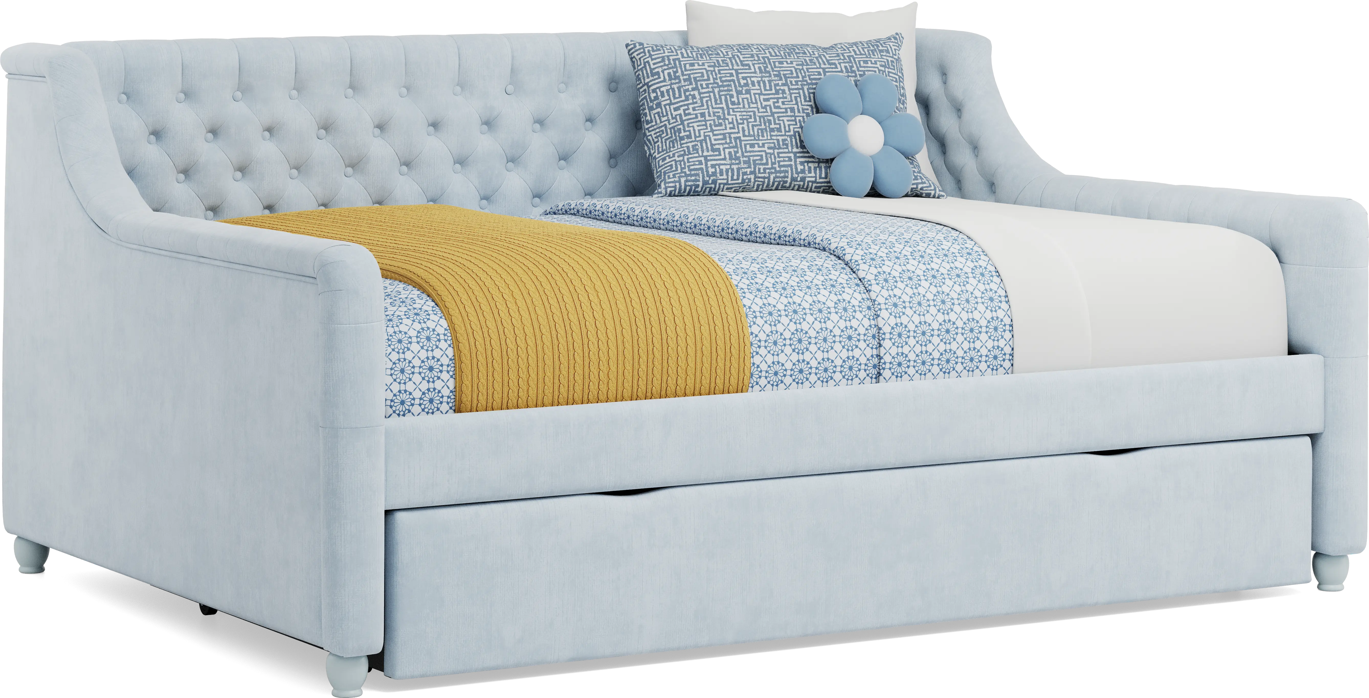 Kids Lindbrook Sand Bedroom with Alena Light Blue Ful Daybed and Twin Storage Trundle - Thumbnail - Image 2