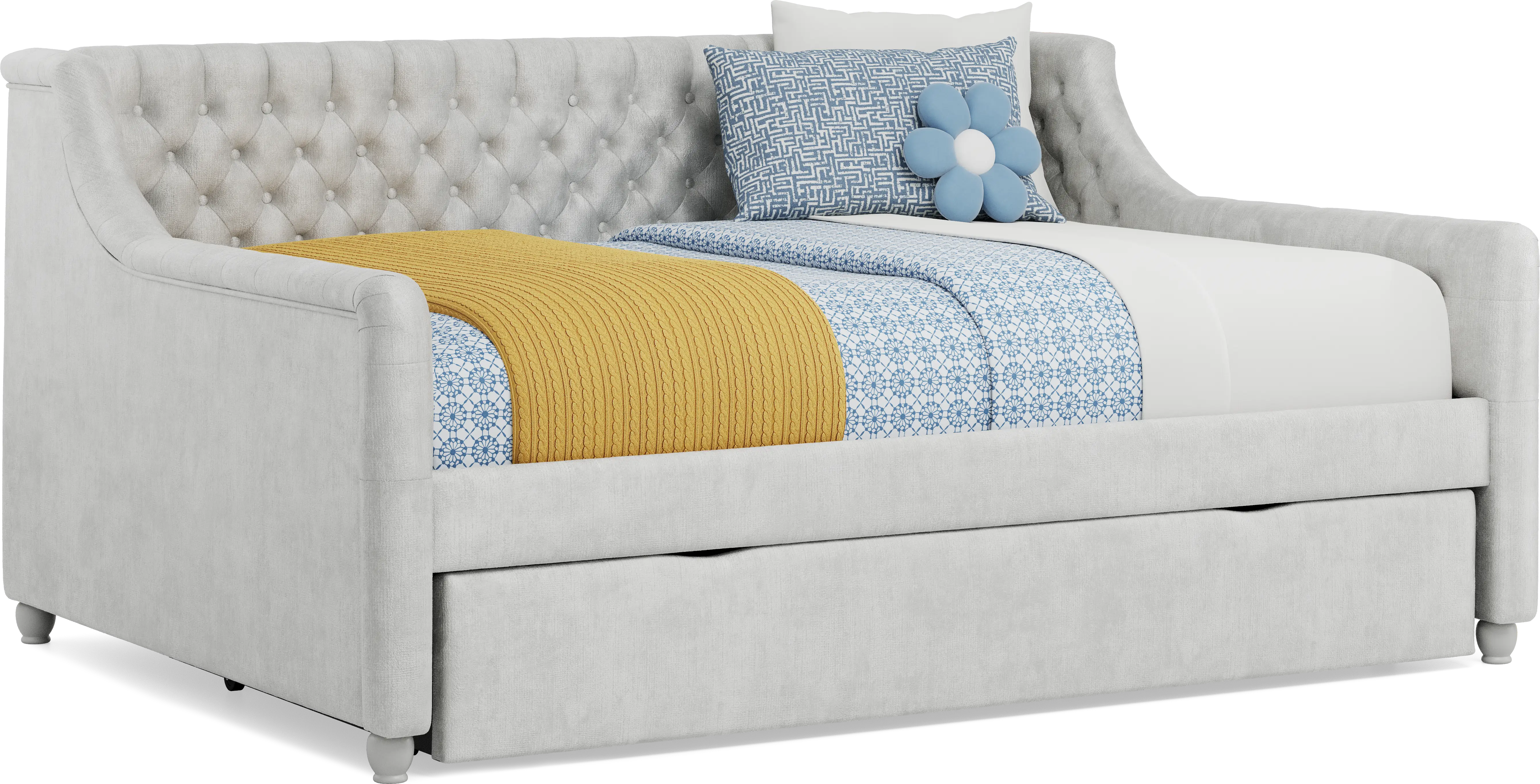 Alena Silver Full Daybed with Twin Storage Trundle - Thumbnail - Image 1