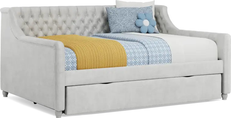 Alena Silver Full Daybed with Twin Storage Trundle