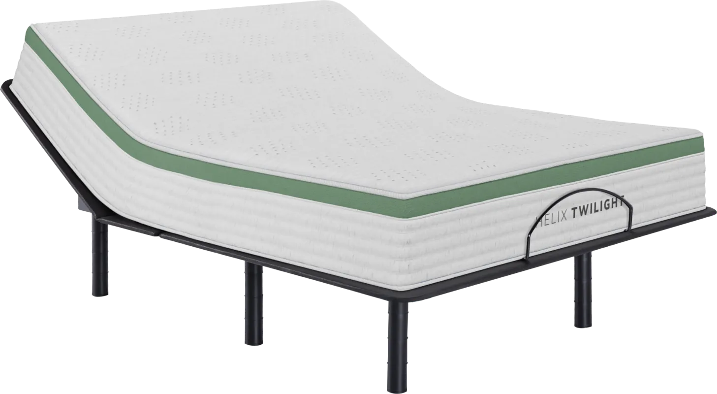 Helix Twilight Queen Mattress Set with Head Up Only Base