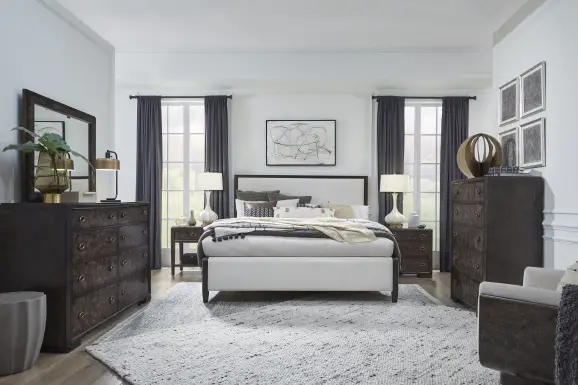 Henley Brown 5 Pc King Upholstered Bedroom