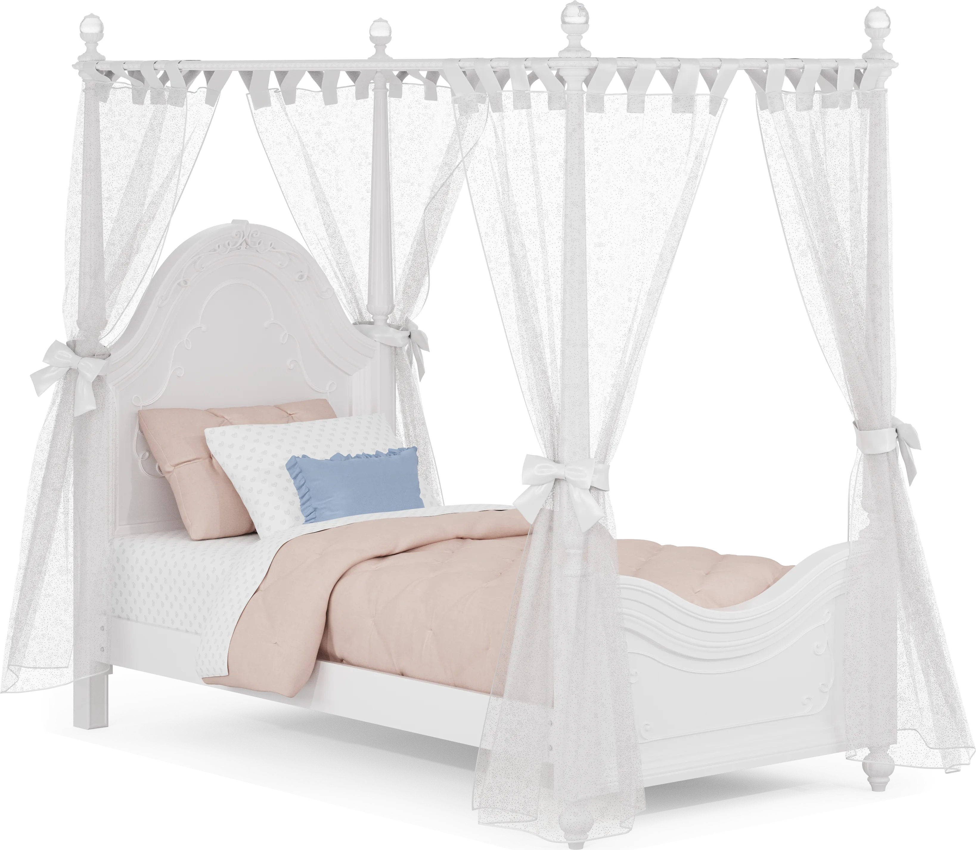 Disney Princess Sparkle White Twin Canopy Bedroom - Thumbnail - Image 2
