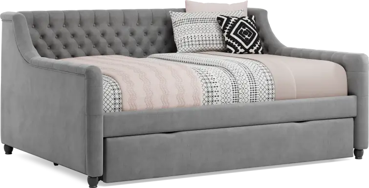 Alena Charcoal Full Daybed with Twin Storage Trundle