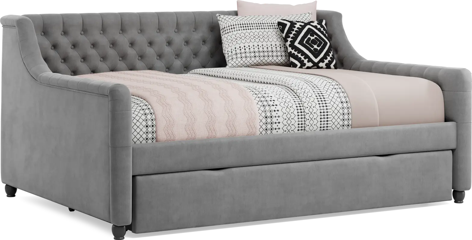 Alena Charcoal Full Daybed with Twin Storage Trundle