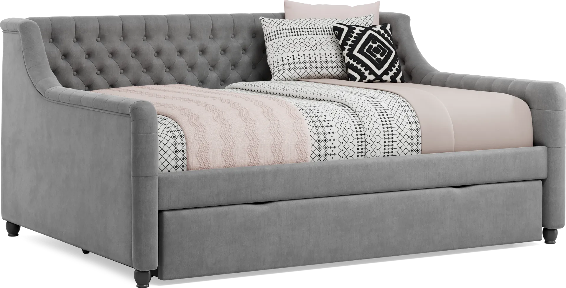 Alena Charcoal Full Daybed with Twin Storage Trundle - Image 1