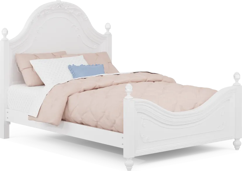 Disney Princess White Full Panel Bed