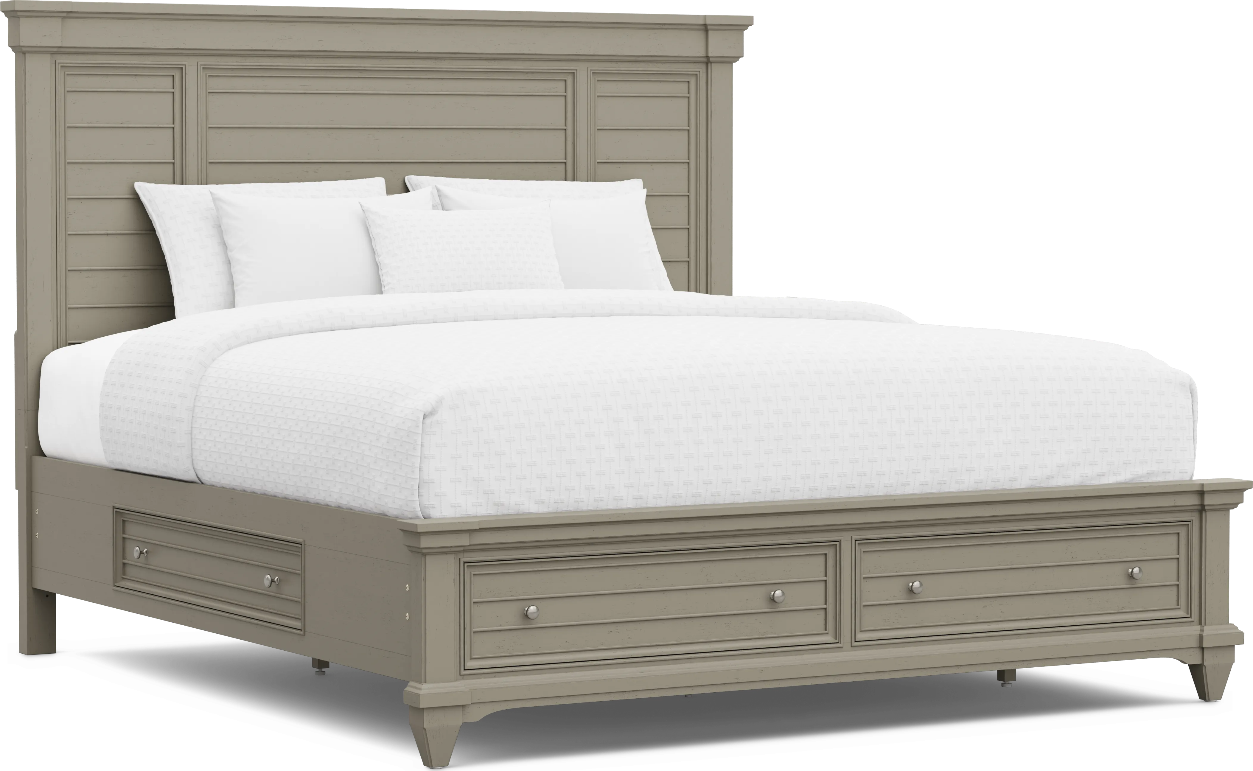 Hilton Head Gray 7 Pc King Storage Bedroom - Thumbnail - Image 2