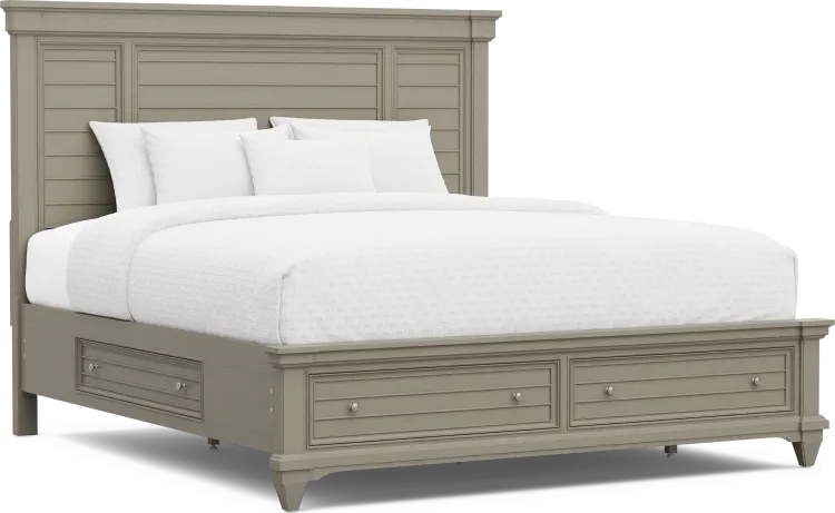 3 pc king panel bed with storage